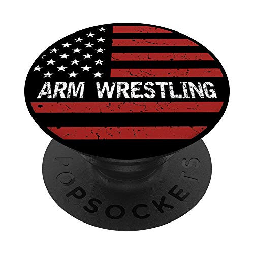Arm Wrestling American Flag Sport Fan Gift Pop Socket PopSockets PopGrip Swappable Grip for Phones and Tablets