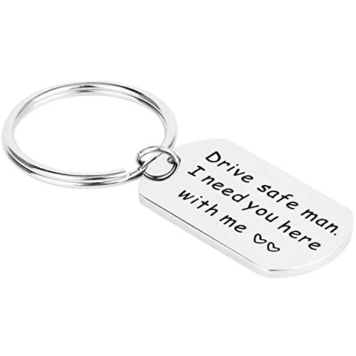 Drive Safe Man I Need You Here with Me Stainless Steel Keychain Pendant Christmas Gifts for Boy Friend Husband Driver Trucker Gift Stocking Stuffer Drive Safe Man I Need You Here with Me Stainless Steel Keychain Pendant Christmas Gifts for Boy Friend Husband Driver Trucker Gift Stocking Stuffer