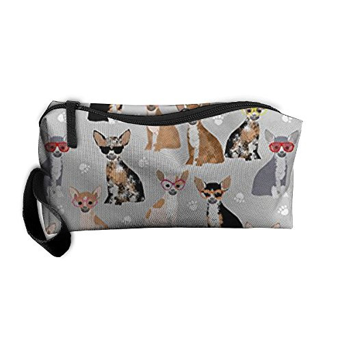 Styleforyou Travel Makeup Chihuahua Dog Glasses Cosmetic Pouch Makeup Travel Bag Purse for Women Or Girls