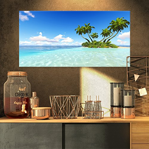 Design Art Corals Island under Blue Sky Seascape on Canvas Art Wall Photgraphy Artwork Print
