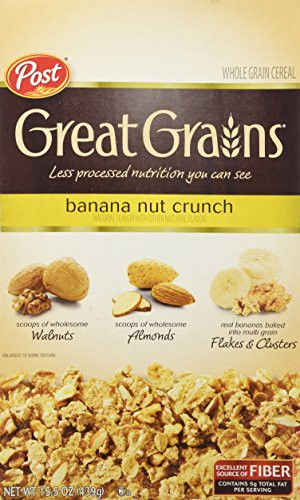 Post Selects Great Grains Banana Nut Crunch Whole Grain Cereal 15-5 Ounce  -Pack of 2-