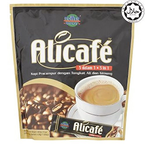 Power Root Alicafé 5 in 1 Tongkat Ali and Ginseng Coffee 600g -628MART- -Premix  1 Count-