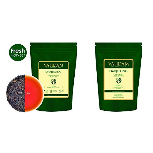 VAHDAM Darjeeling Tea Sampler -3-53oz- - Darjeeling? Black Tea Leaves? from Himalayas -9oz- - 100 Pure Darjeeling Tea Loose Leaf - Brew Hot or Iced VAHDAM Darjeeling Tea Sampler -3-53oz- - Darjeeling? Black Tea Leaves? from Himalayas -9oz- - 100 Pure Darjeeling Tea Loose Leaf - Brew Hot or Iced