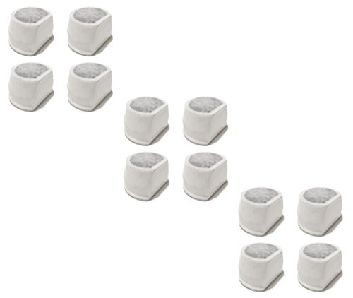 Nispira Water Filter Replacement Compatible with Petsafe Drinkwell Fountain Avalon  Pagoda  Seascape and Sedona  12 Filters 