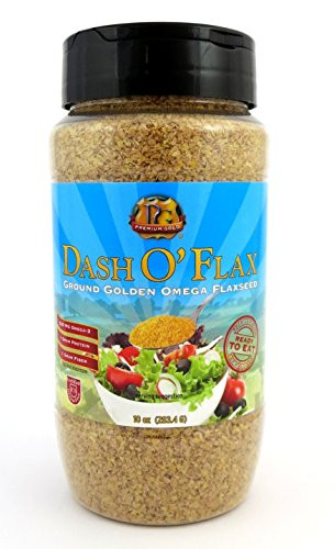 Premium Gold Ground Flax Seed - High Fiber Food - Omega 3 - 10oz 6pk