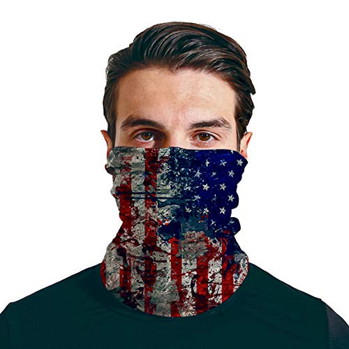 Triv Subdued American Flag Seamless Bandana Neck Gaiter Cloth Face Mask Washable Reusable Balaclava Face Cover -Flag Subdued-