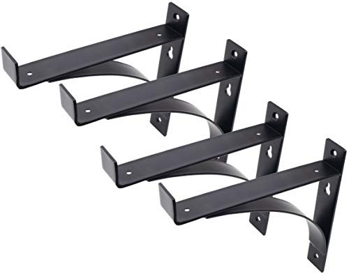 Premium Home Shelf Brackets 10 12 Floating Shelf L Bracket  L Brackets for Shelves  Shelving Bracket  Heavy Duty Shelf Bracket Black Metal Industri
