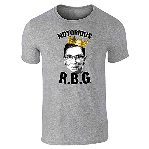 Notorious R-B-G- RBG Supreme Court Political Gray L Graphic Tee T-Shirt for Men