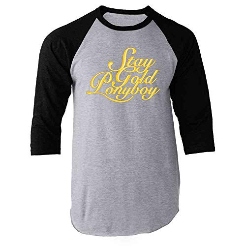 Stay Gold Ponyboy Black S Raglan Baseball Tee Shirt