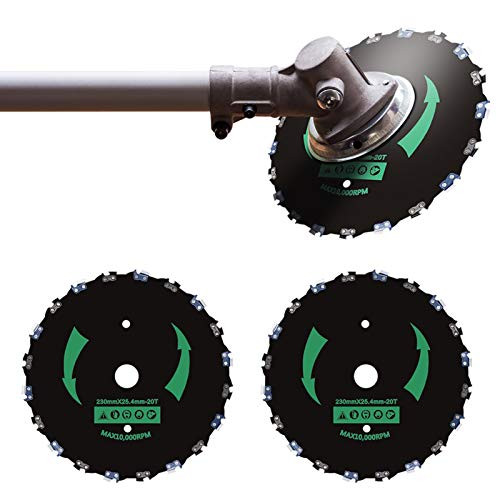 SORANGEUN 2 Pack 9 20T Brush Cutter Blade for Weed Eater-Chainsaw Tooth Brush Blade for Weed Eater Trimmer Cutter- Brush Cutter Blade-Brush Blade