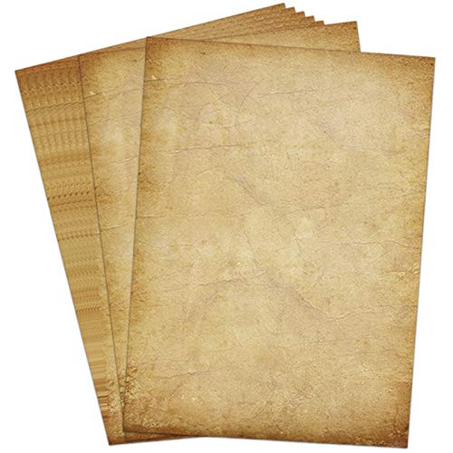 48 Pack Antique Vintage Stationary Paper  8-5x 11 Parchment Paper for Writing and Printing  Double Sided Antique Old Aged Scrapbook for Journal  Cal