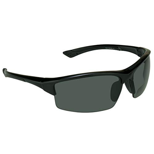 proSPORT Polarized Bifocal Sunglasses -2-00 Smoke Lens Black Frame Men and Women