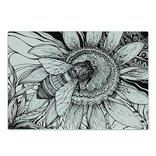Lunarable Nature Cutting Board Bee on a Flower Honey Pollen Floral Mother Earth Phase Wildlife Digital Print Decorative Tempered Glass Cutting and S Lunarable Nature Cutting Board Bee on a Flower Honey Pollen Floral Mother Earth Phase Wildlife Digital Print Decorative Tempered Glass Cutting and S