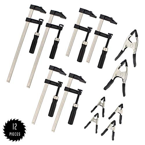 DCT Sliding Arm Bar Clamp Set - F Clamps Woodworking Clamp 12pc Wood Clamp Set  Bar Wood Clamps Woodworking Clamps Set