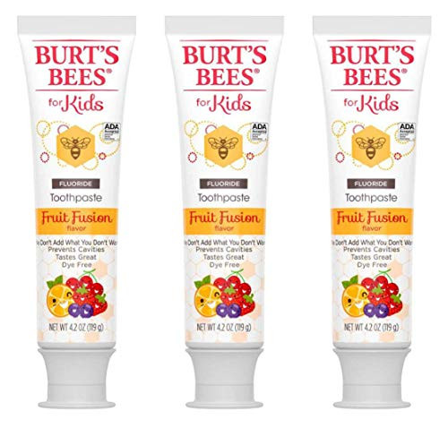 Burts Bees  Toothpaste Kids Fluoride Fruit Fusion  4-2 Ounce -Pack of 3-