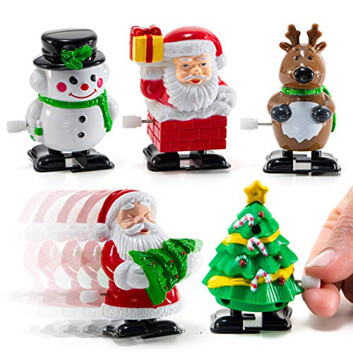 Prextex Christmas Wind up Stocking Stuffers- Santas Christmas Tree Deer and and Snowmen Wind up Stocking Stuffers