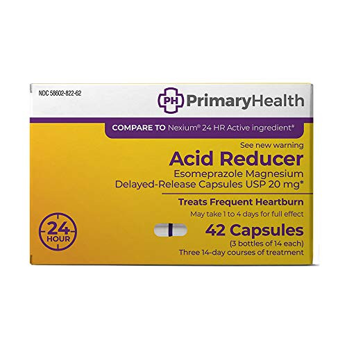Primary Health Acid Reducer Esomeprazole Magnesium 20mg Delayed-Release Capsules  42Count
