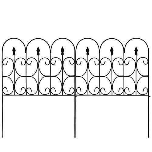 Amagabeli Decorative Garden Fence 32in x 10ft Outdoor Coated Metal Rustproof Landscape Wrought Iron Wire Border Folding Patio Fences Flower Bed Fencing Barrier Section Panels Decor Picket Edge Black Amagabeli Decorative Garden Fence 32in x 10ft Outdoor Coated Metal Rustproof Landscape Wrought Iron Wire Border Folding Patio Fences Flower Bed Fencing Barrier Section Panels Decor Picket Edge Black