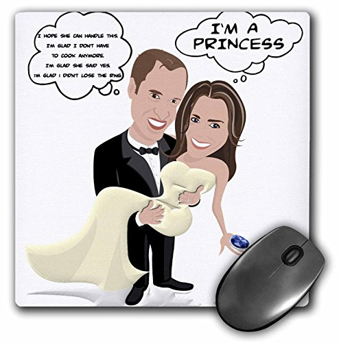 3dRose LLC 8 x 8 x 0-25 Inches Prince William and Kate Middleton Wedding Mouse Pad -mp-60000-1-
