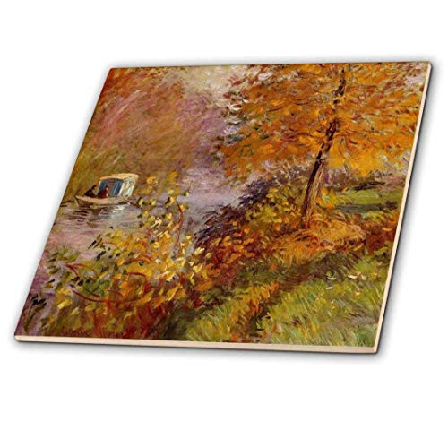 3dRose ct-205056-1 Print of Monet Painting The Studio Boat Ceramic Tile  4