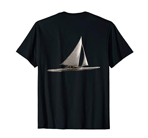 Vintage Sail Boat Nautical T-shirt Dad Sailing BACK-PRINT