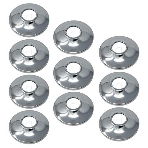 -10-Pack- PROCURU 1-2-Inch CTS Escutcheon Flange Plate Pipe Cover  Chrome-Plated Steel with SureGrip  for 1-2 Copper Pipe