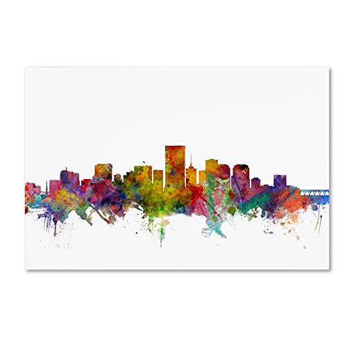 Richmond Virginia Skyline by Michael Tompsett, 22x32-Inch Canvas Wall Art
