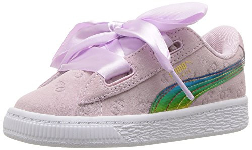 PUMA unisex baby Minions Suede Heart Fluffy Sneaker  Winsome Orchid  7 Toddler US