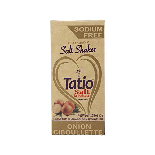 Tatio Salt 100 Natural  Sodium Free  Salt Substitute- - -Onion- Eco-Friendly Salt Shaker- 2-8 OZ - 80gr