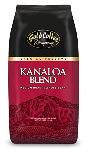Gold Coffee Company Special Reserve Medium Roast  Whole Bean  2 lb Bag -908g- -Kanaloa Blend  1 Pack-