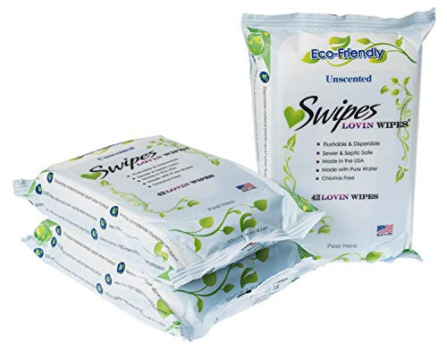 Swipes Lovin All Natural Intimate Feminine Wipes -Aloe and Vitamin E  Free of Chlorine and Dyes  pH-Balanced and Flushable - Unscented  42 Count  3 Pack
