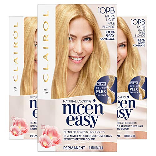 Clairol Nicen Easy Permanent Hair Color  10PB Extra Light Pale Blonde  3 Count