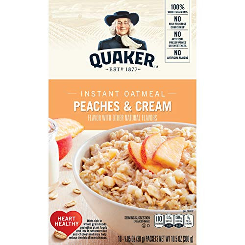 Quaker Instant Oatmeal Peaches And Cream 10 Ct 10-5 Oz Quaker Instant Oatmeal Peaches And Cream 10 Ct 10-5 Oz