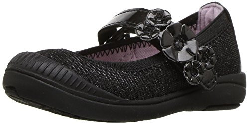 Stride Rite Baby-Girls Layla Mary Jane Flat  Black  7-5 Wide US Toddler