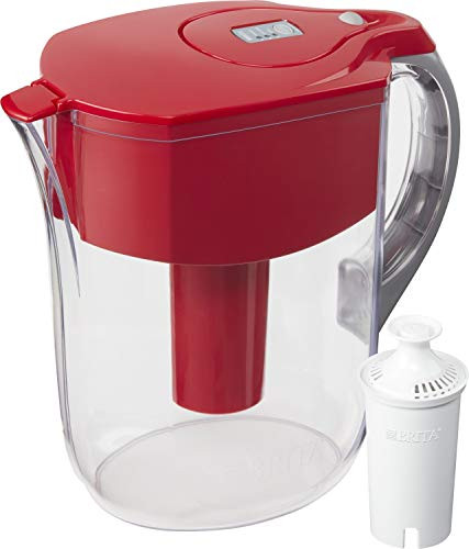 Brita Grand Pitcher with 1 Filter  Large 10 Cup  Red