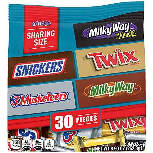 MARS Chocolate Favorites -SNICKERS  TWIX  3 MUSKETEERS and MILKY WAY- Minis Size Candy Bars Assorted Variety Mix  8-9 Ounce Bag -Packaging may vary-