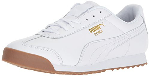 PUMA Mens Roma Basic Sneaker  white-teamgold  7 M US