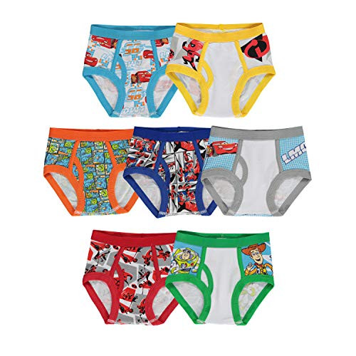 Disney Little Boys Disney Pixar 7 Pack Brief  Multi  4T