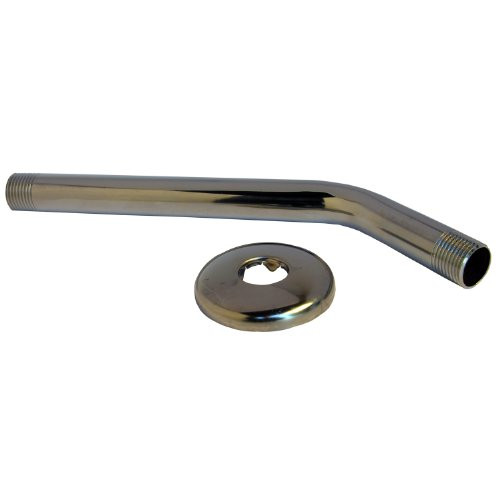 LASCO 08-2449 Shower Arm and Flange with 1-2-Inch Male Pipe Thread  10-Inch  Chrome Plated Brass