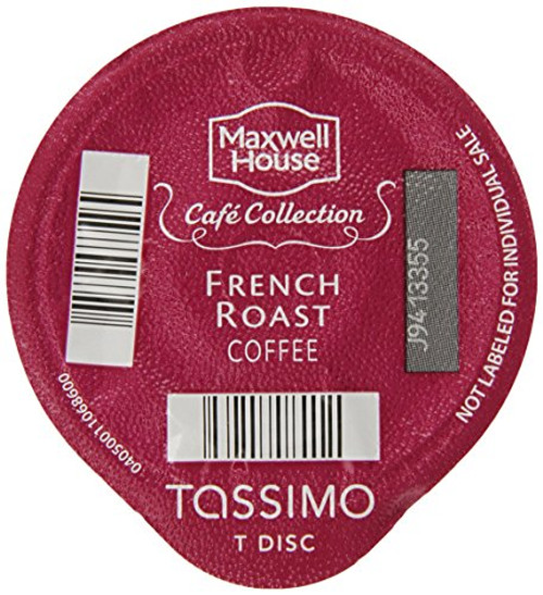 Tassimo MAXWELL HOUSE Cafe Collection  French Roast Coffee  Dark  16-Count T-Discs  -Pack of 2-