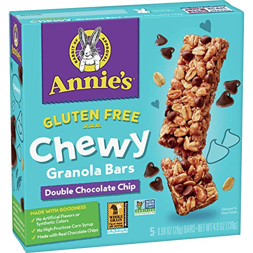 Annies Gluten Free Chewy Granola Bar Double Chocolate Chip  4-9 oz  5 ct -12 Pack-