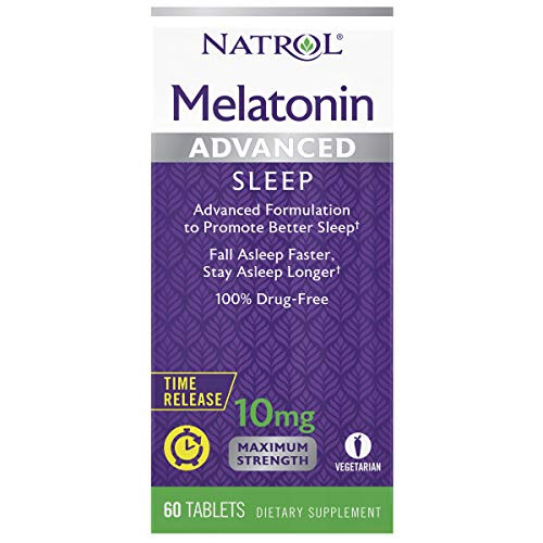 Natrol Melatonin Advanced Sleep Tablets with Vitamin B6  Helps You Fall Asleep Faster  Stay Asleep Longer  2-Layer Controlled Release  100 Drug-Free