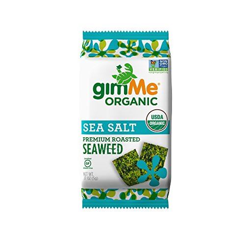 gimMe Snacks - Organic Roasted Seaweed - Sea Salt - -5g- - -Pack of 1- - non-GMO and Gluten-Free gimMe Snacks - Organic Roasted Seaweed - Sea Salt - -5g- - -Pack of 1- - non-GMO and Gluten-Free