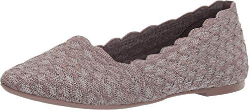 Skechers womens Cleo ¿ Honeycomb Ballet Flat  Dark Taupe  8 US