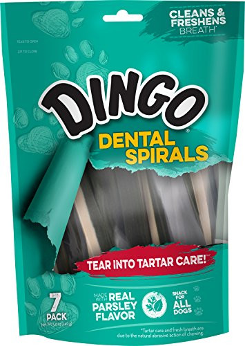 Dingo Tartar and Breath Dental Spirals for All Dogs  7-Count