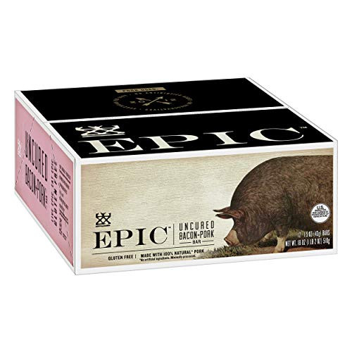 EPIC Uncured Bacon Protein Bars Paleo Friendly  12 ct  1-5 oz Bars