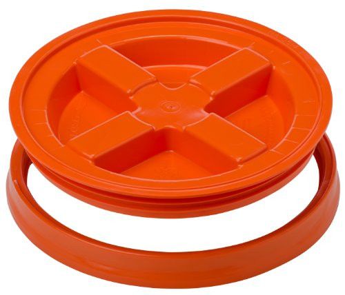 Gamma Seals Airtight and Leakproof Lid for 3-5 to 7 Gallon Buckets  Orange -4124-