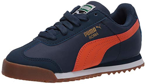 PUMA Baby Roma Basic Sneaker  Dark Denim-Firecracker  4 M US Toddler