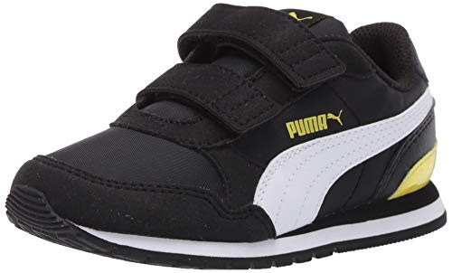 PUMA Baby ST Runner Velcro Sneaker  Black White-Meadowlark  4 M US Toddler