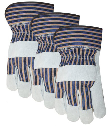 MidWest Gloves and Gear Midwest Gloves and Gear 7733P03-S-AZ-6 Heavyweight Suede Cowhide Work Glove  Small  3-Pack